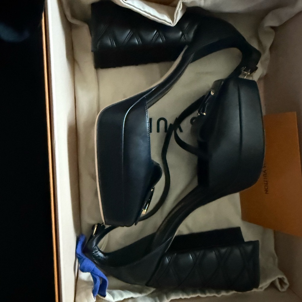Louis Vuitton Black Leather Heels